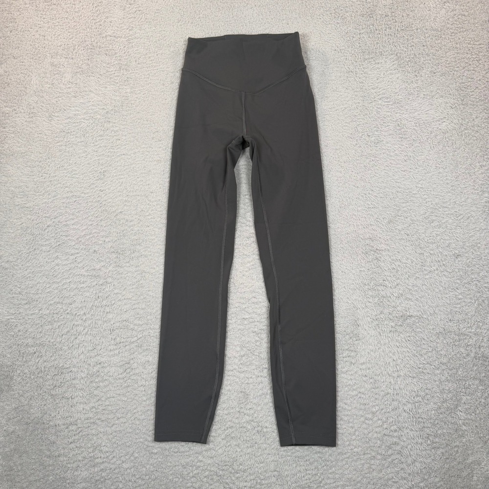 Lululemon Womens High Rise 25 Inseam Leggings Dark Grey Size 2 LW5FELS